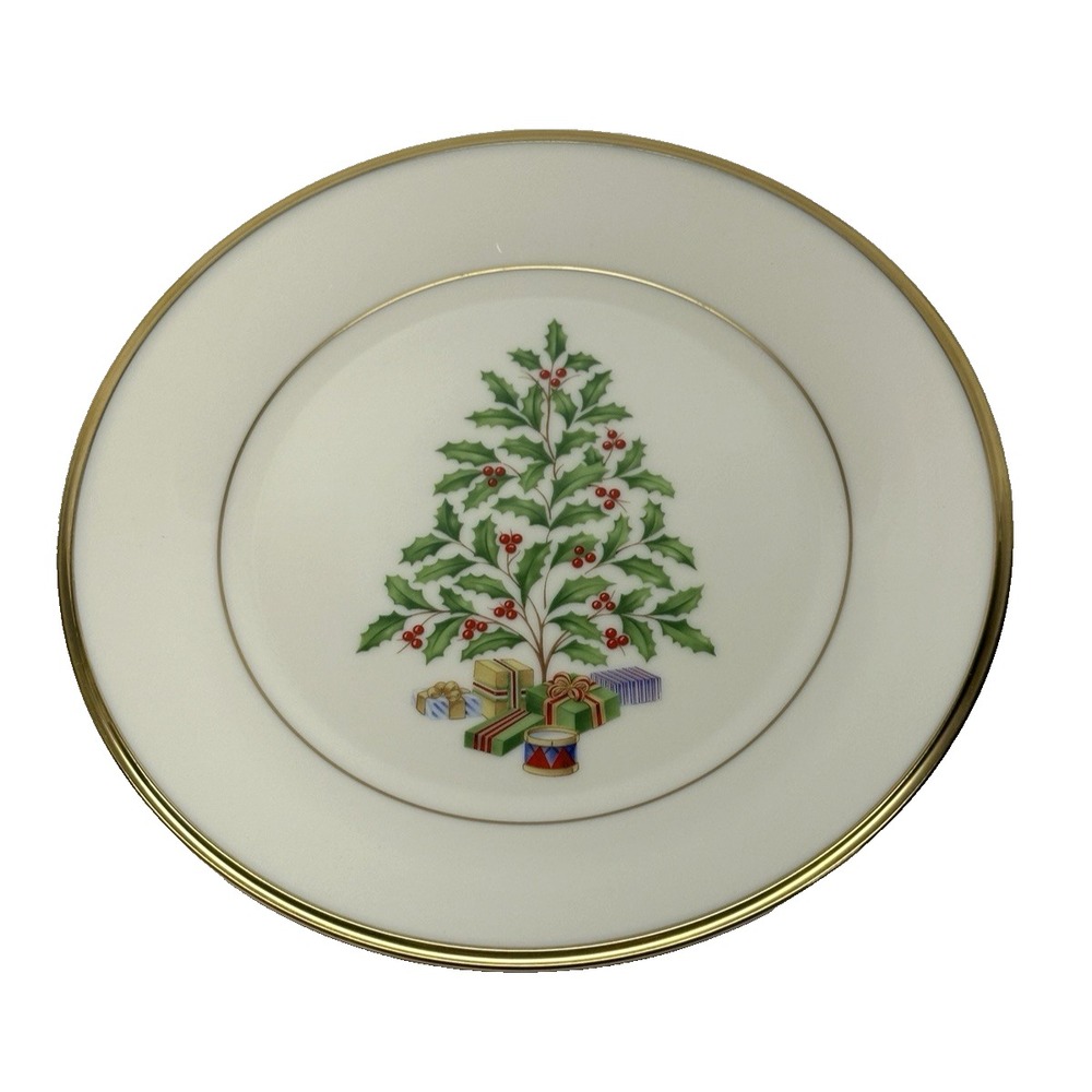 Lenox Holiday Tree Gold Dimension Collection Accent Salad Plate 305374 Christmas
